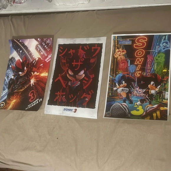 Sonic 3: THREE Shadow Movie poster 2024 Keanu Reeves. 12 x 18 - Picture 2 of 13